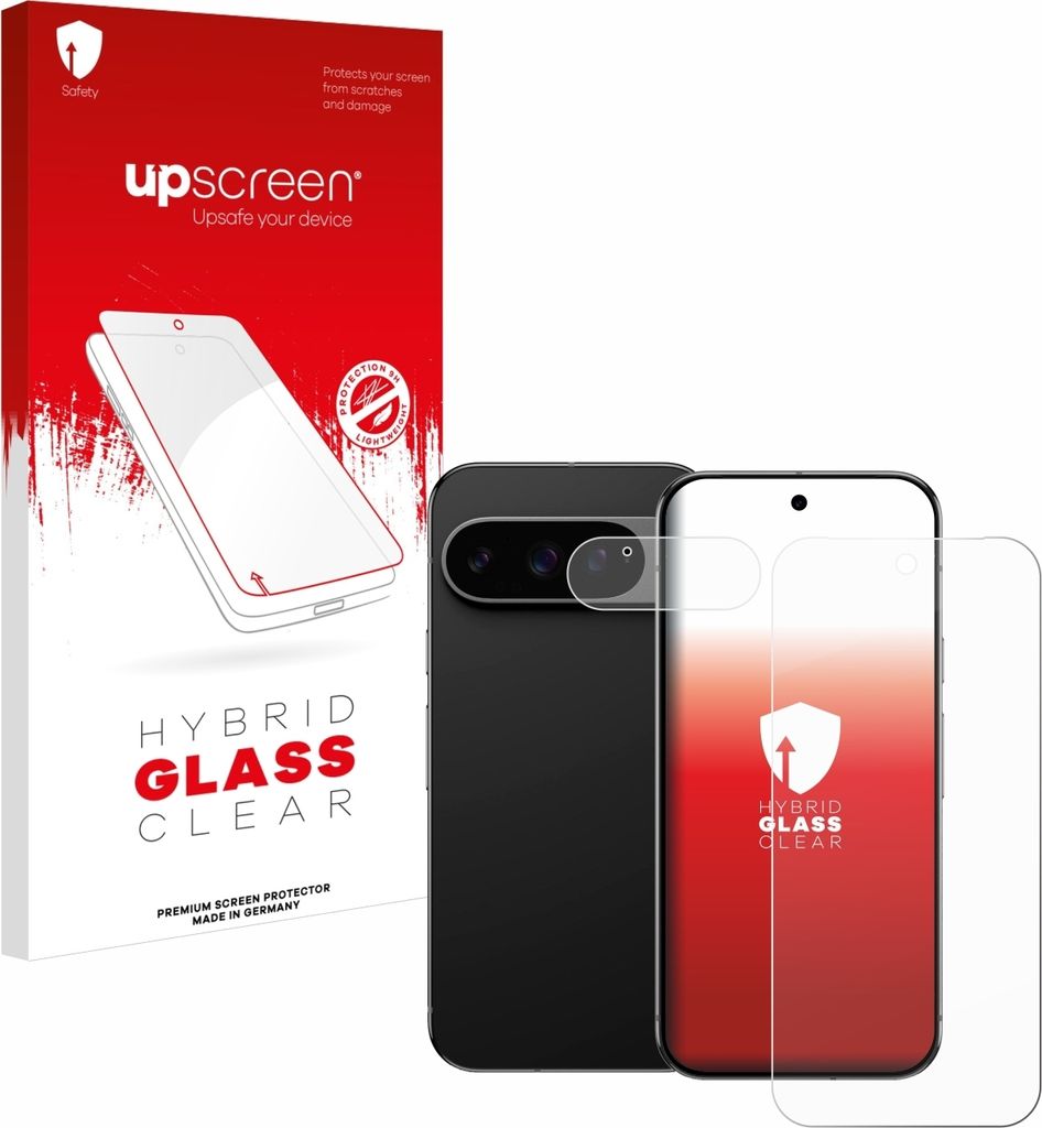 upscreen Schutzglas für Google Pixel 9 Pro (Display+Kamera) Schutzfolie Panzer Folie Glas Display Schutz klar