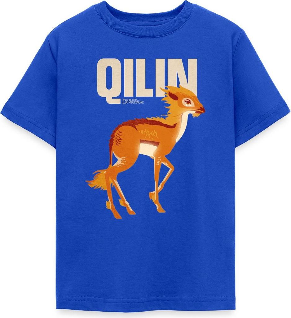 Spreadshirt Phantastische Tierwesen 3 Qilin Einhorn Teenager T-Shirt, 134/146 (9-11 Jahre), Royalblau