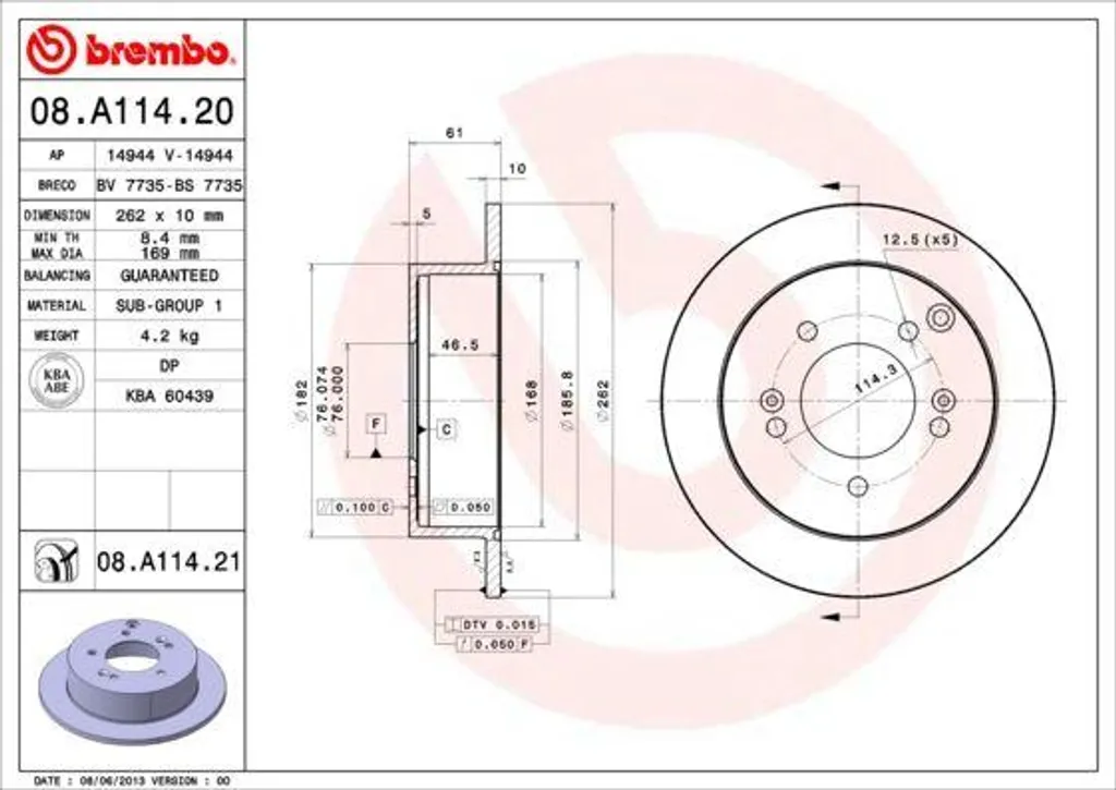 Disque de Frein pour Hyundai Tucson et Sportage Brembo - Sécurité Route