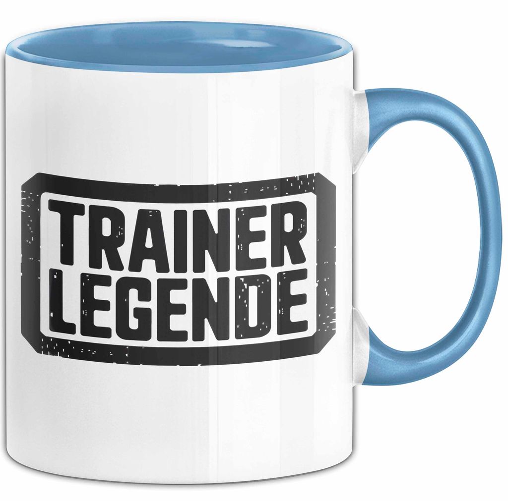 Fußballtrainer Fußballteam Tasse Geschenk Lustige Geschenkidee Spruch Trainer Legende (Blau)