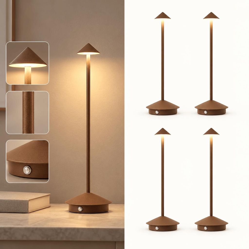 4er LED Nachttischlampe, Kabellose LED Tischleuchte, Produktbild 
