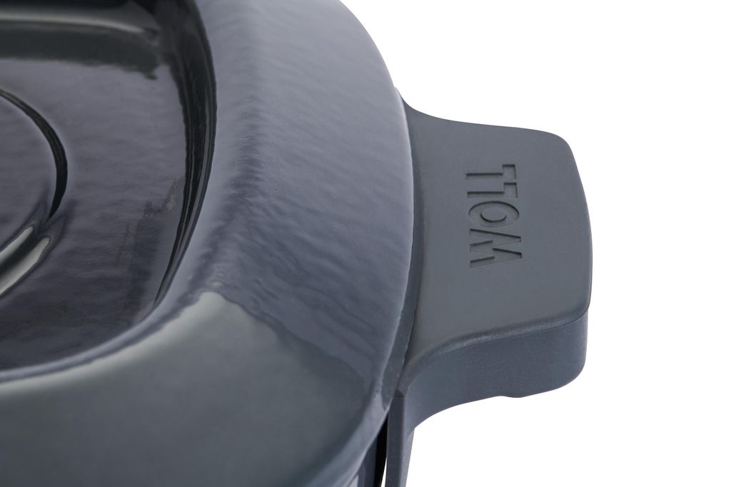 WOLL 'Iron Kasserolle viereckig mit Deckel in Carbon Grey Produktbild 4
