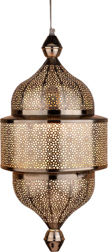 Marrakesch Pendelleuchte Hängelampe 56cm groß Lampenschirm aus Metall | Lampe Leuchte Wohnzimmerlampe Ihdaa Silber als aesthetic Deko im Wohnzimm...