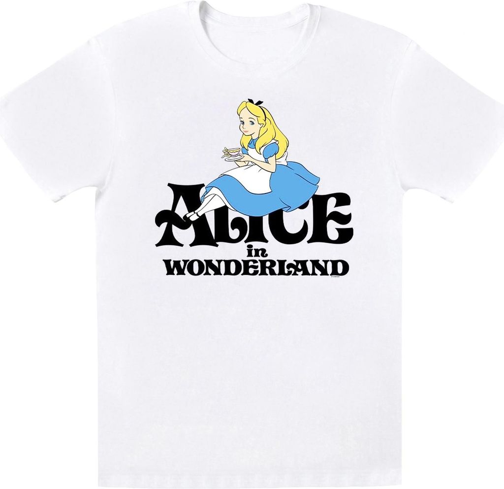 Disney - "Alice In Wonderland Tea Drinker" T-Shirt für Jungen BI6088 (152-158) (Weiß)