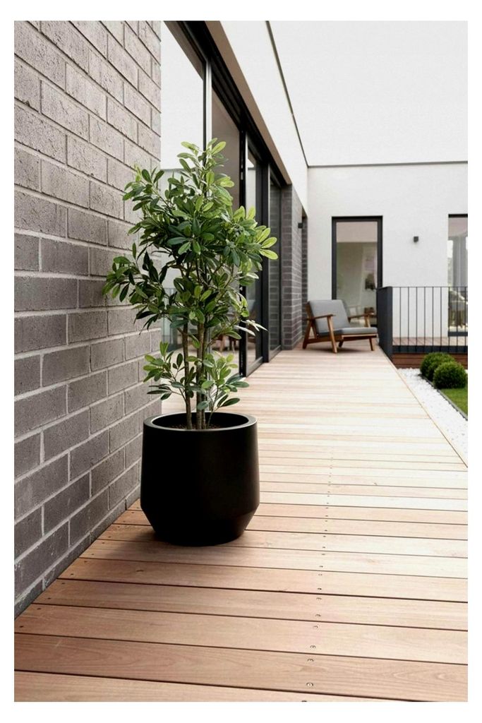 Moderner Blumentopf schwarz wetterfest, Fiberglas Pflanztopf 31x28 cm, minimalistisches Design für Innen- und Außenbereich, eleganter Pflanzkübel