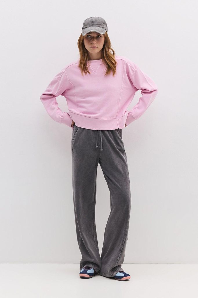 Sweatshirt mit Rundhalsausschnitt, Pink, XS