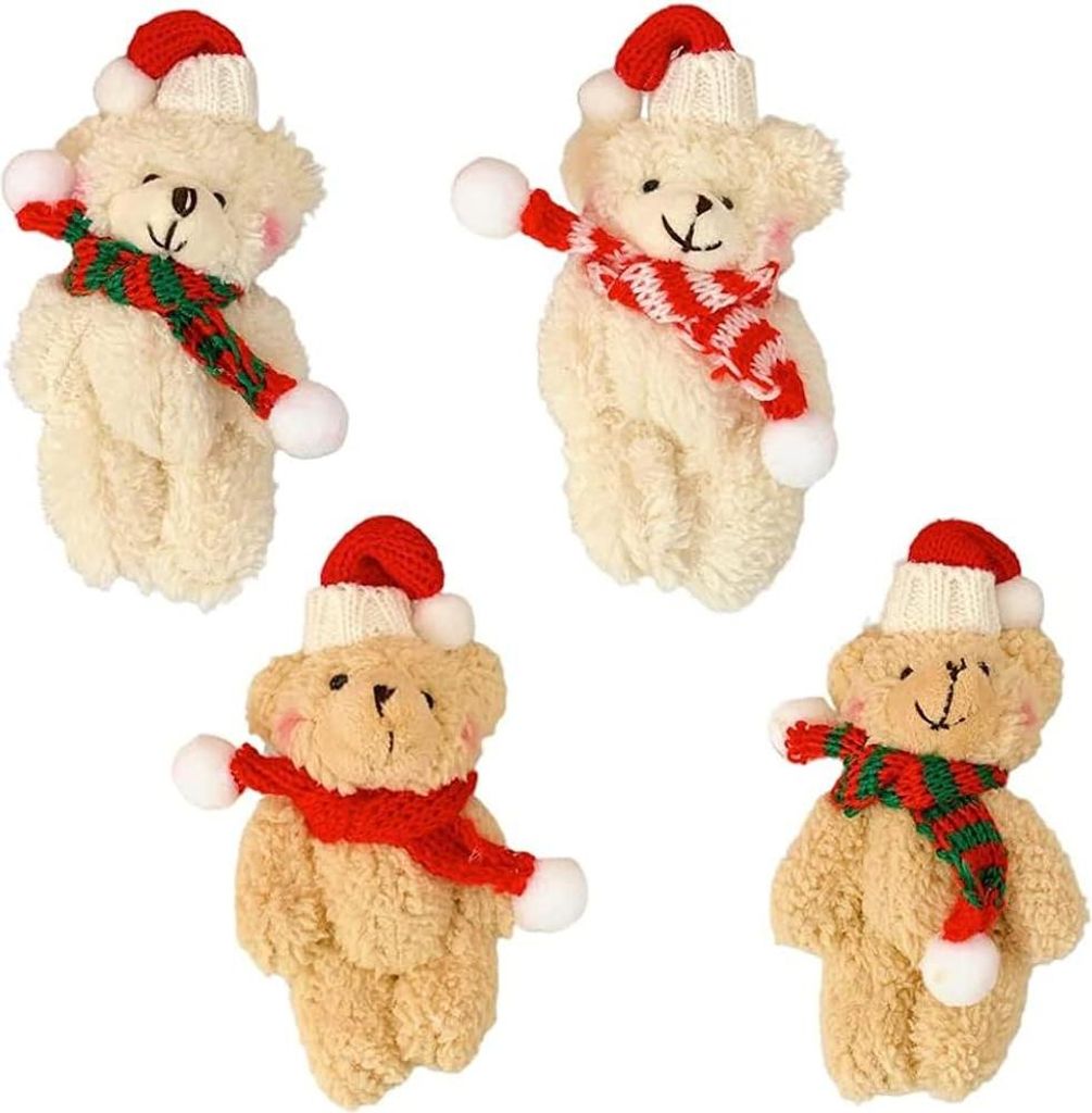 Kuschelige Weihnachtsornamente 4 Stück Lustige Dekoration für den Weihnachtsbaum Xmas Party