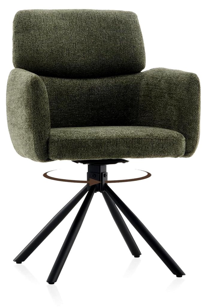 Drehbare Esszimmerstühle Set, 360° Drehbarer Schreibtischstuhl, Chenille Bürostuhl, Esszimmerstuhl Küchenstuhl Polsterstuhl, Sessel für Esszim...