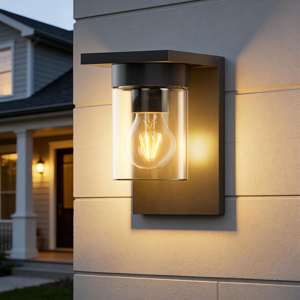 EDISHINE Wandlampe Außen, Wandleuchte mit Klarglas, IP44 wasserdicht, Moderne Außenleuchte für Hauswand Garage Vordach