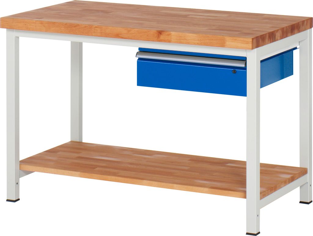 Rau Werkbank höhenverstellbar 8001A7, B1250xT700xH840-1040mm, 1x Schublade-TA