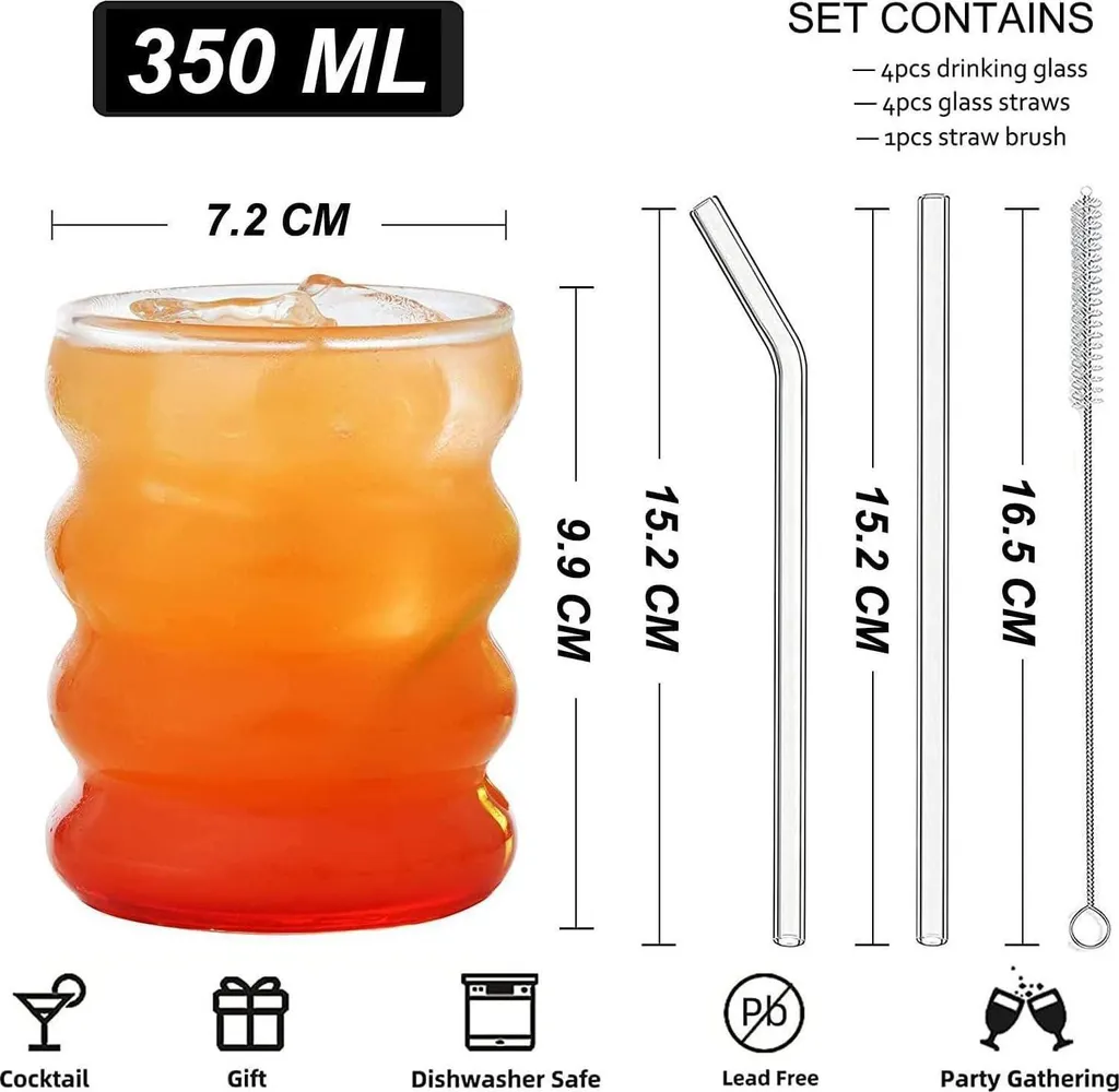 Bicchieri Bubble Gläs ALINK - Set 4 Da 550ml Per Cocktail, Caffè Freddo