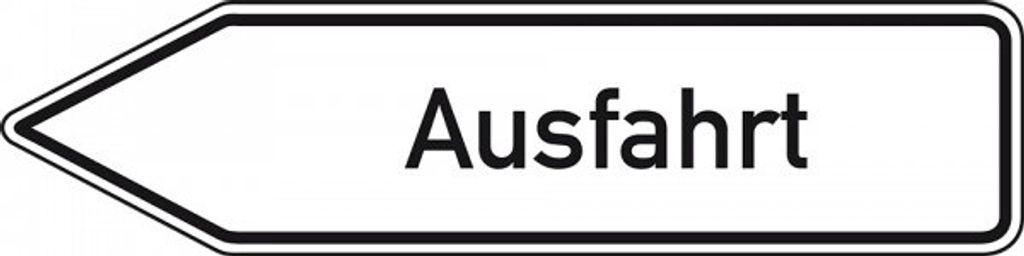 Dreifke Schild I Wegweiser Ausfahrt, linksweisend, Aluminium RA0, reflektier...