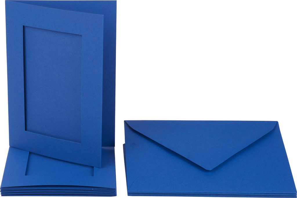 Passepartoutkarten+Kuvert rechteckig Blau 5 Stück Produktbild 