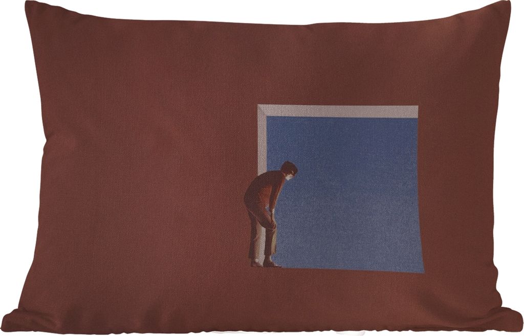 MuchoWow Outdoor Kissen - Mensch - Jahrgang - Design - 50x30 cm - Wetterfest - Lounge Kissen - Sofa kissen - Wohnzimmer Dekoration