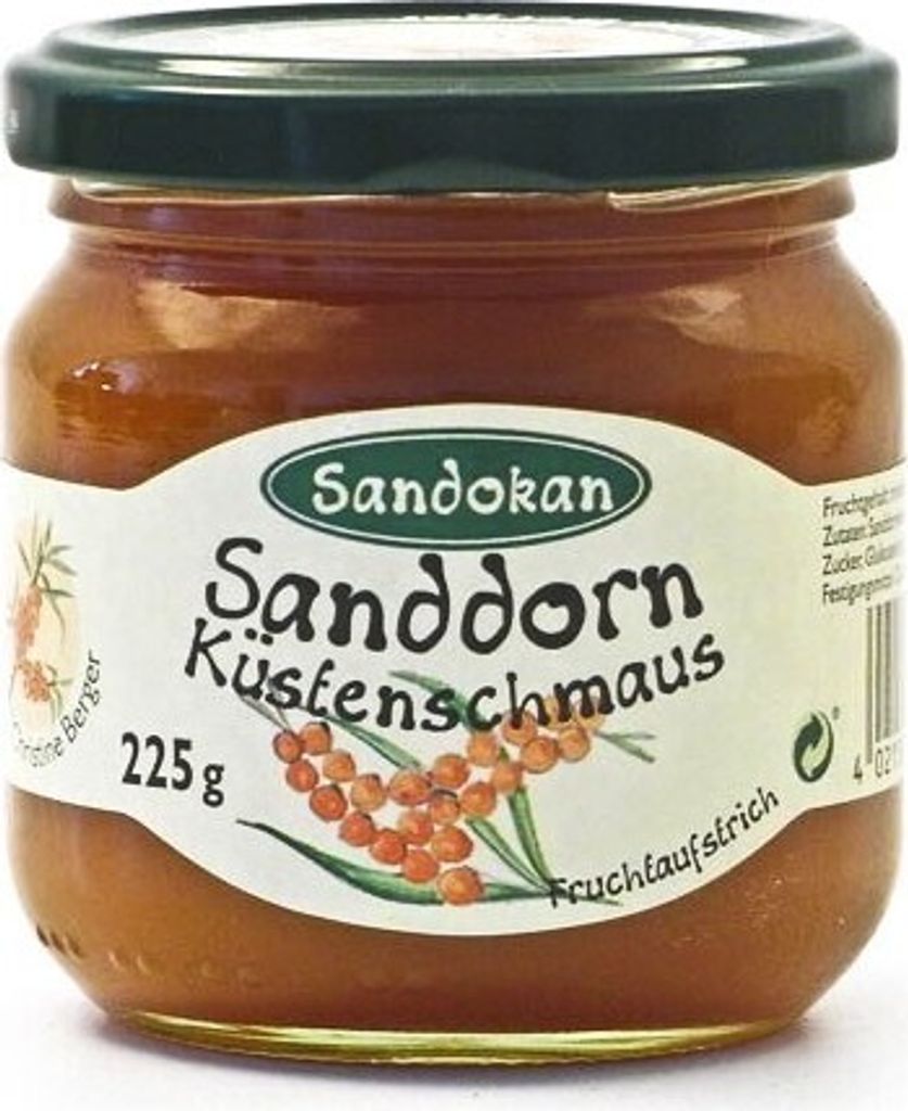 Sanddorn Küstenschmaus Fruchtaufstrich mit Rum (225 g)