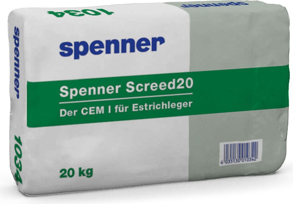 Spenner Portlandzement Screed20 CEM I 52,5 N Zementestrich 20kg