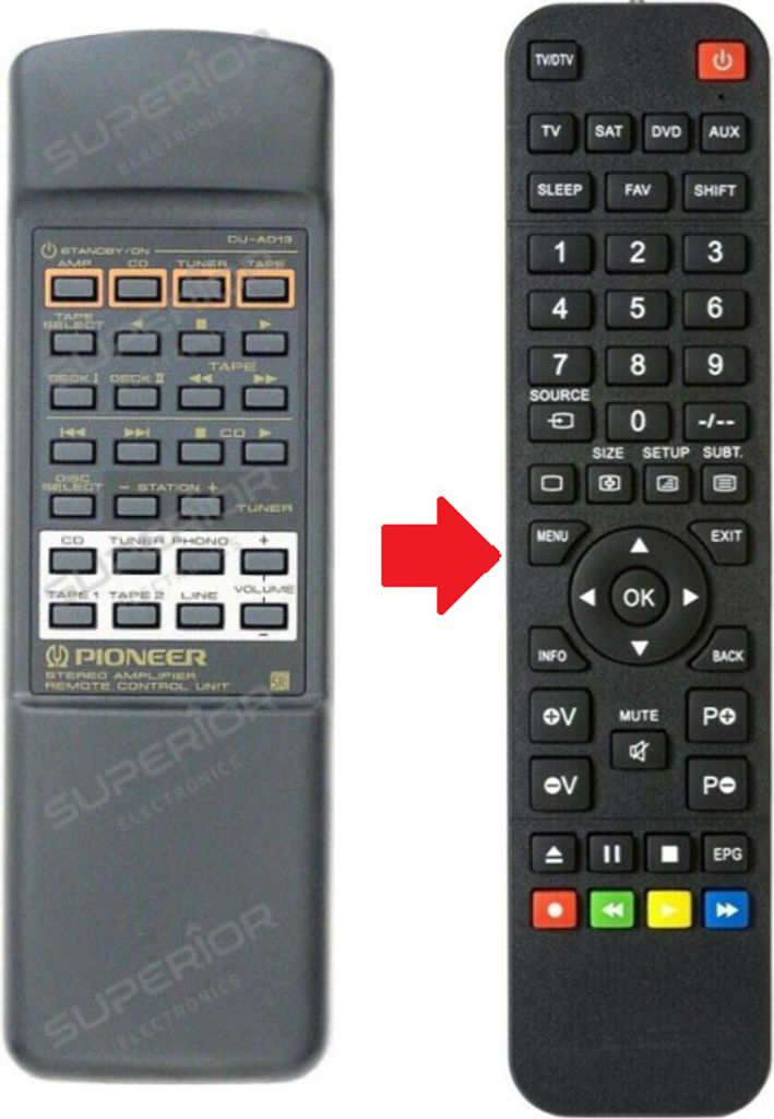 Ersatz Fernbedienung Pioneer CU-A013 | CU-A018 | CU-A019 | CU-A014 | CU-A019