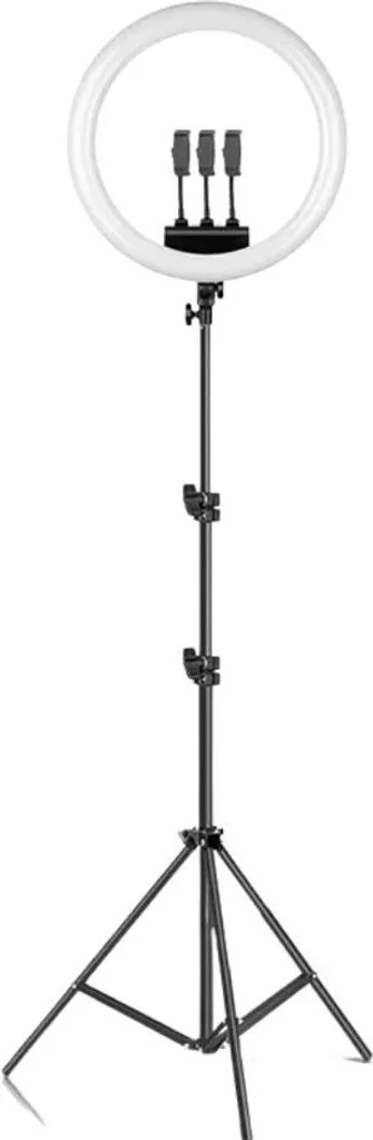 Luce ad Anello Elegante 200cm: Design Bianco per Home Studio