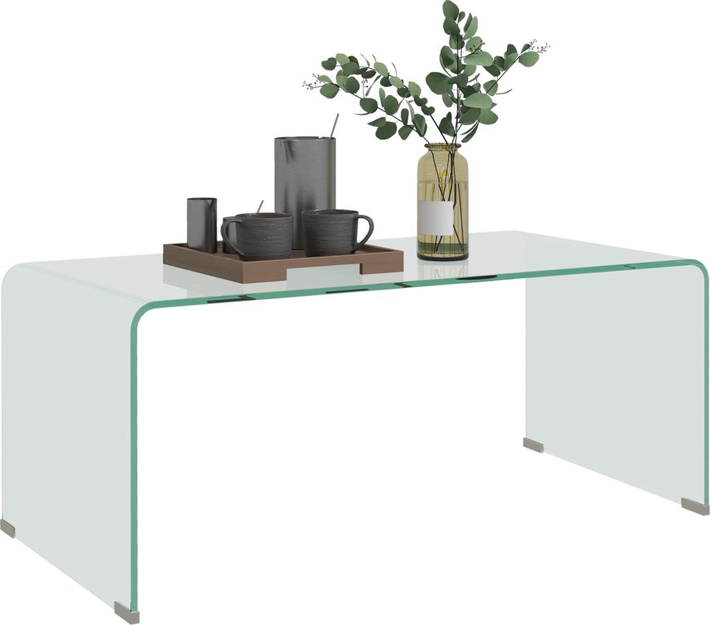 HOMCOM Couchtisch Beistelltisch aus gehärtetem Glas Modern Produktbild 