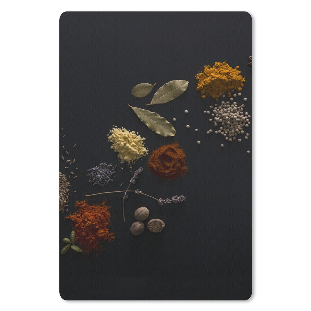 MuchoWow® Mauspad Mousepad Kräuter - Schwarz - Gewürze - Produktbild 