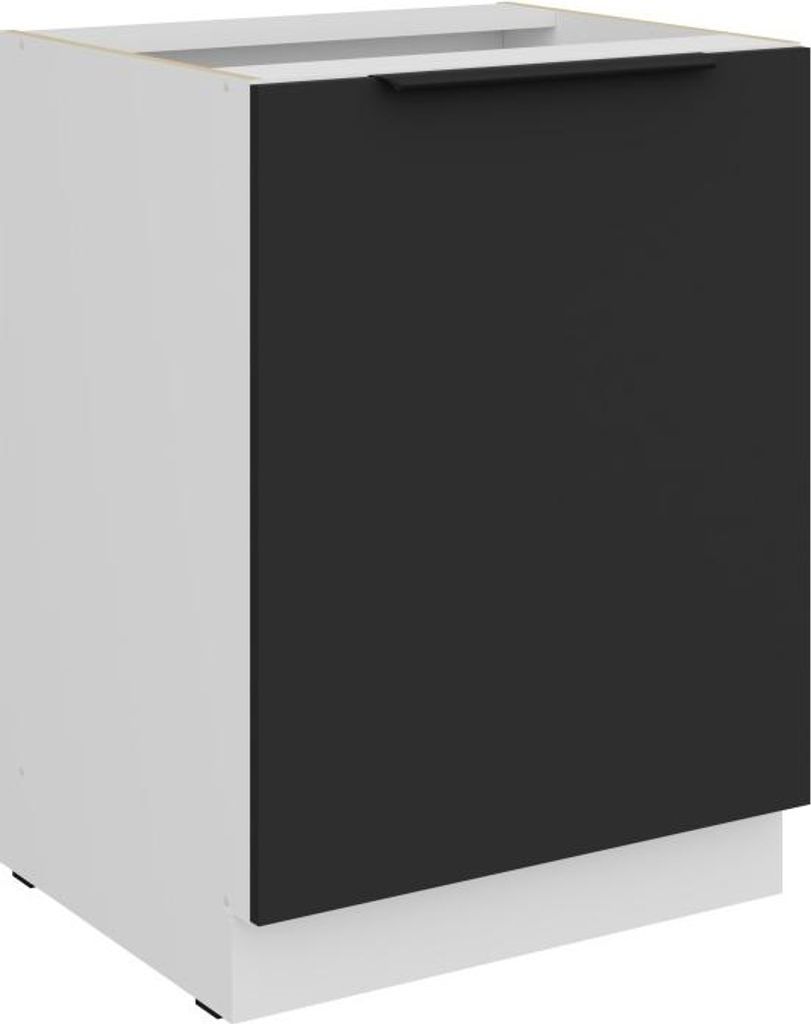 LUNARA Unterschrank mit einer Tür – Breite 60 cm, schwarz/weiß