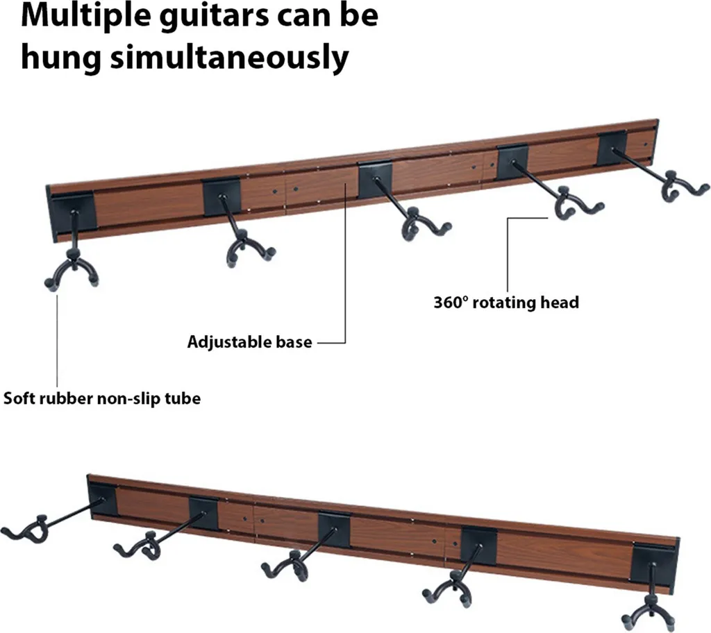 Support mural pour 5 guitares : finissez-en avec le désordre au sol en alu