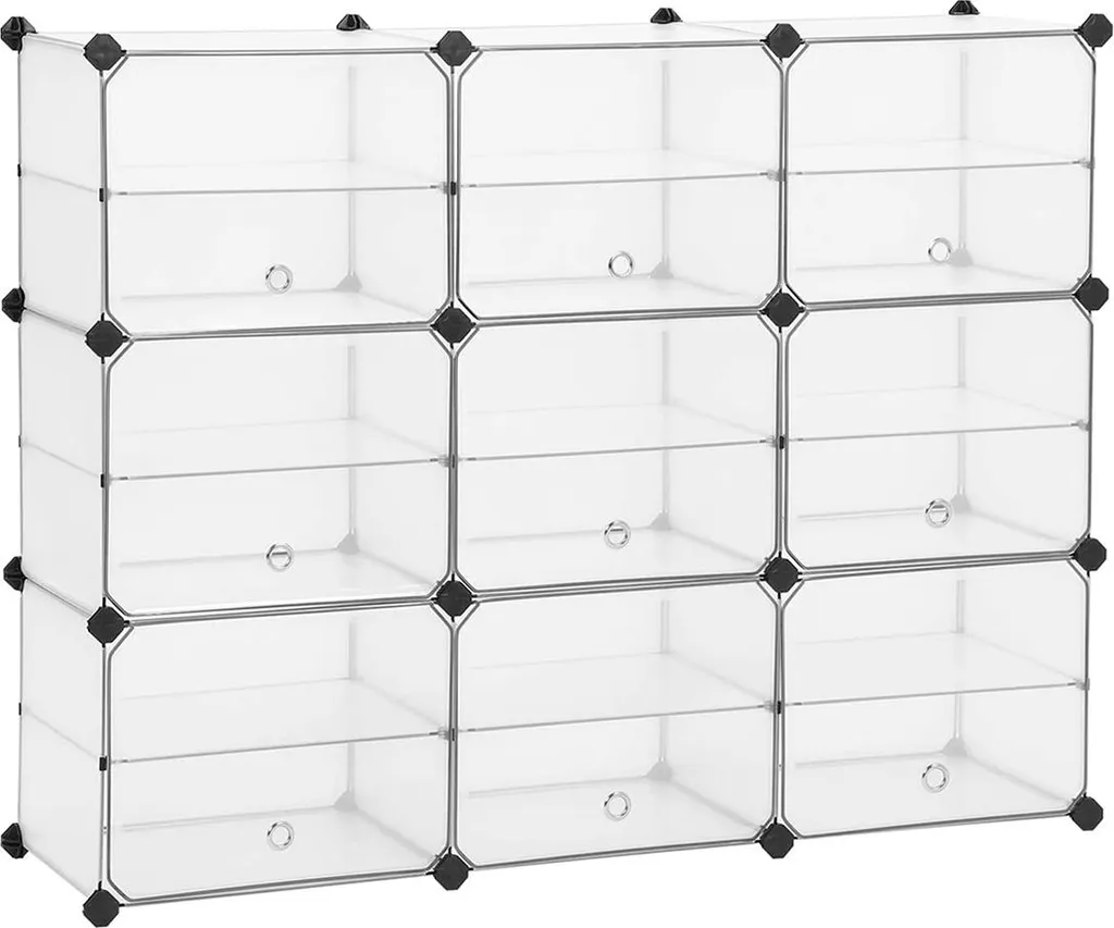 Meuble à chaussures à portes battantes blanc mat - Série Nordic 3 niveaux