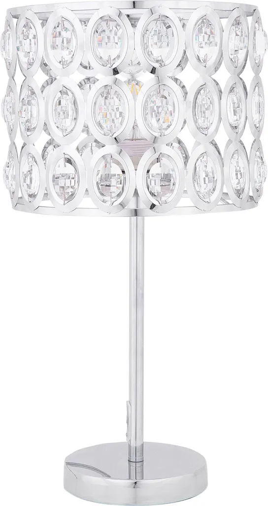 Beliani Lampe à Poser Argentée 53 cm avec Cristaux en Verre Acrylique