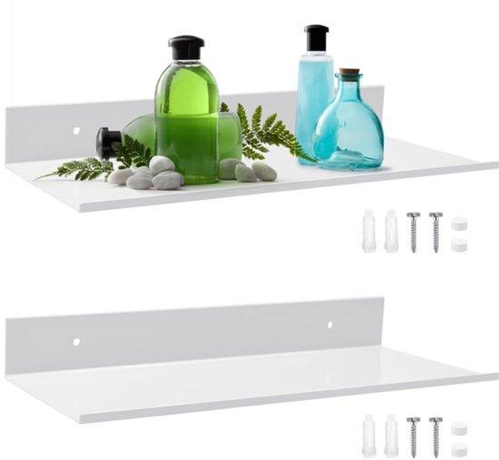 Zwevende wandplank aus Metall, 30 cm, für Wohnzimmer, Badezimmer, Küche, Schlafzimmer