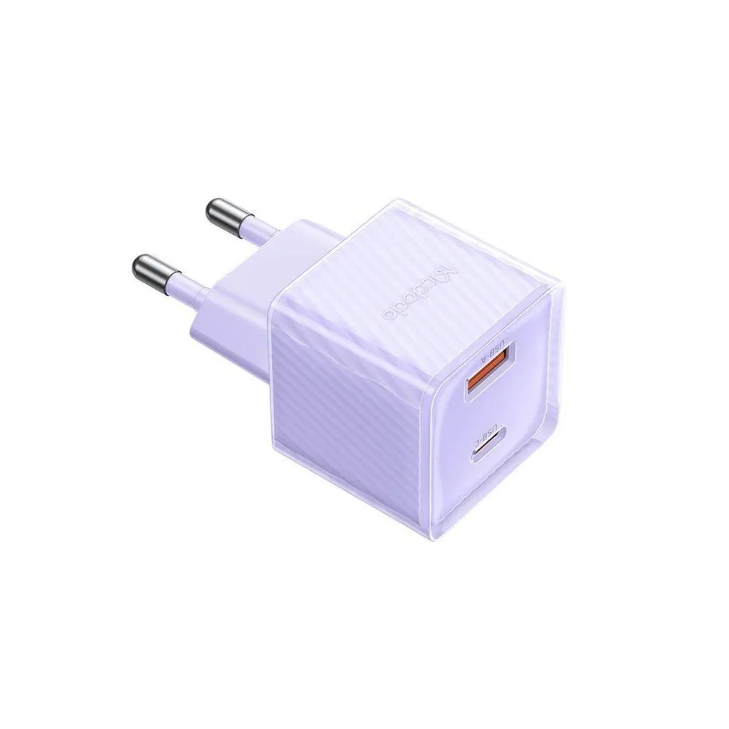 Chargeur de Voyage Rapide 33W pour iPhone et Android, Double USB Violet - 17