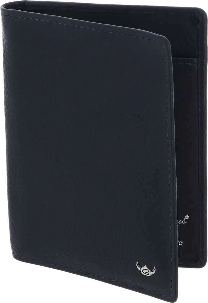 Porte carte d'identité RFID Protect en cuir bleu Golden Head