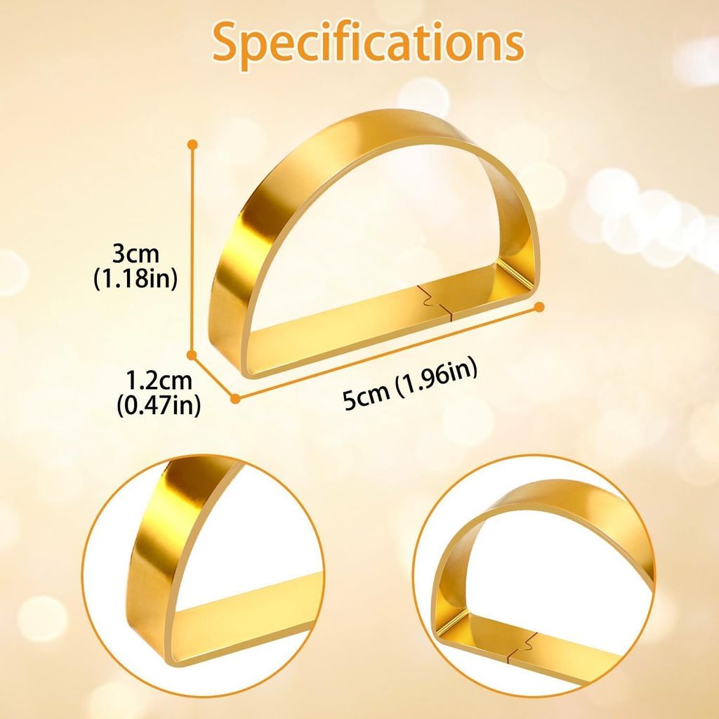 Serviettenringe Gold Metall Serviettenringe Set - 12Pack Produktbild 4