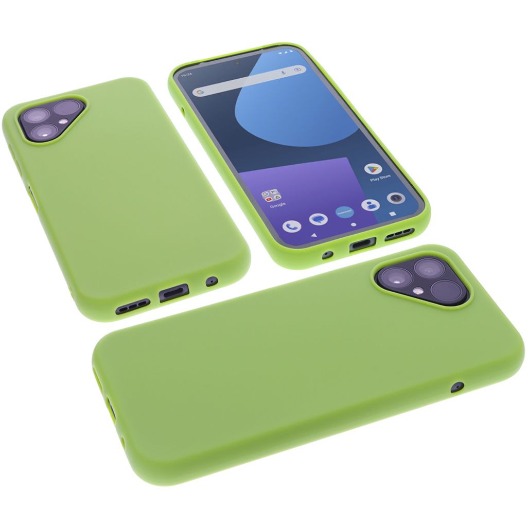 foto-kontor Hülle kompatibel mit Fairphone 5 Schutzhülle grün Tasche Gummi TPU Handy Schutz Handytasche Handyhülle Smartphone Case Kantenschutz...