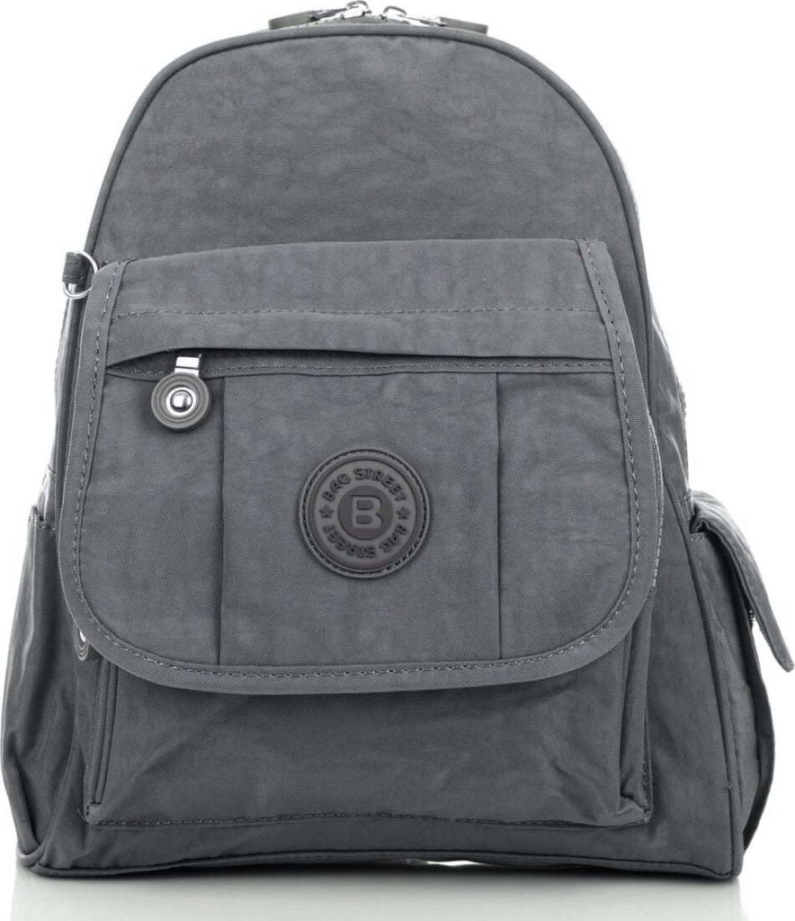 Bag Street Rucksack für Damen und Herren kompakt und leicht für Reisen und Alltag, Grau