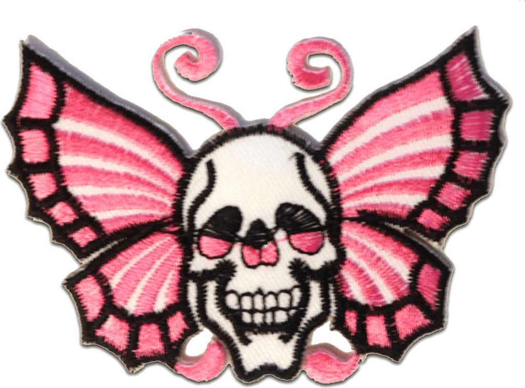Totenkopf Biker - Aufnäher, Bügelbild, Aufbügler, Applikationen, Patches, Flicken, Zum Aufbügeln, Größe: 9 x 6 cm
