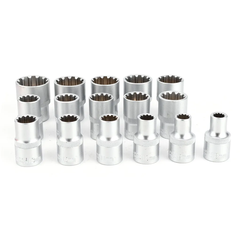 Douilles cannelées métriques 1/2 pouce Spline Socket en acier forgé noir