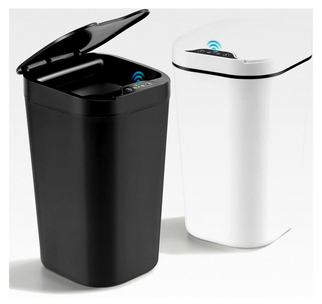 Mülleimer mit Sensor, 12L Elektrischer Mülleimer mit Deckel, Intelligenter Bewegungssensor, Wasserdichter Mülleimer für Bad, Büro, Küche, Sch...