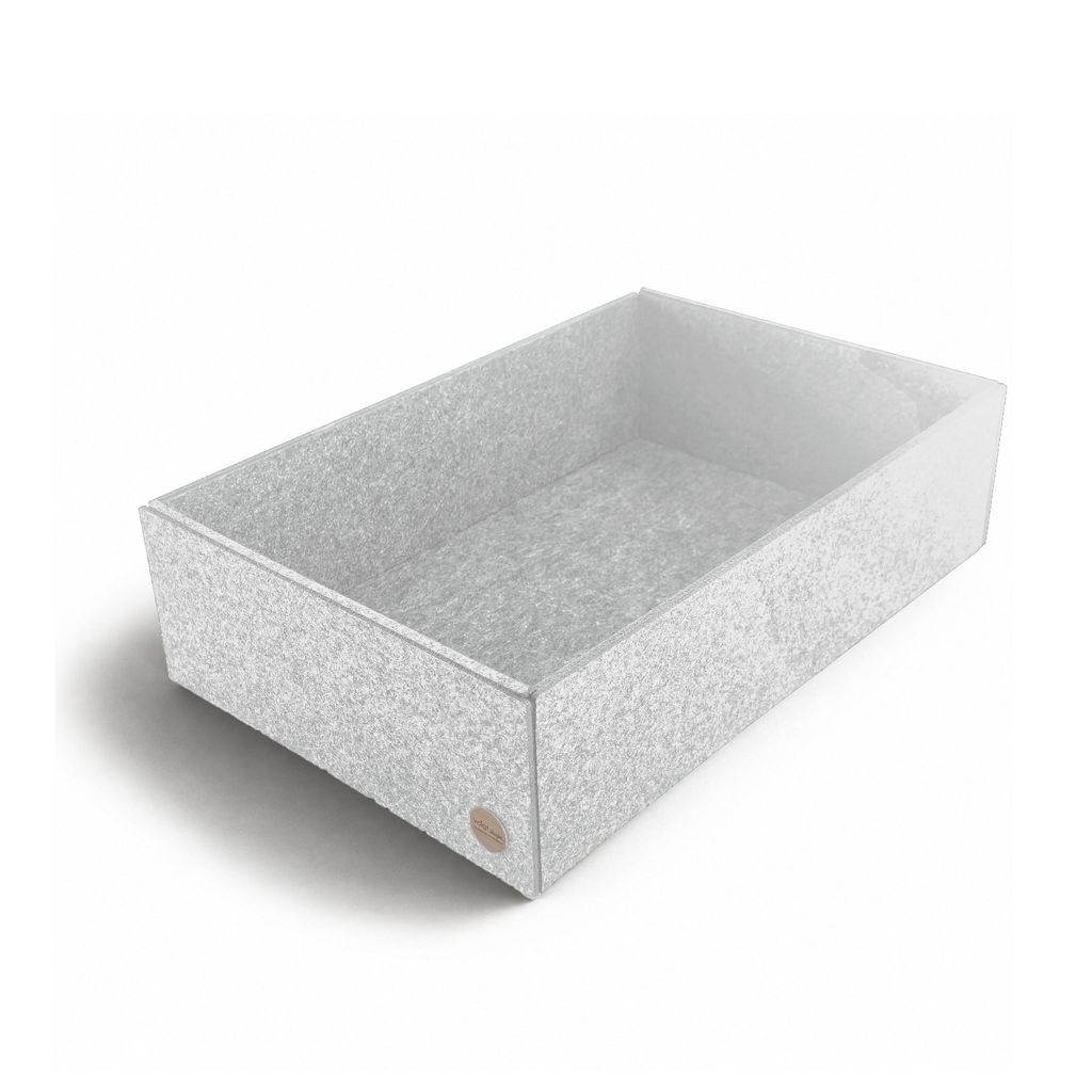 Aufbewahrungsbox CLEAN Filz 44 x 29 x 12 cm ohne Deckel in hellgrau meliert