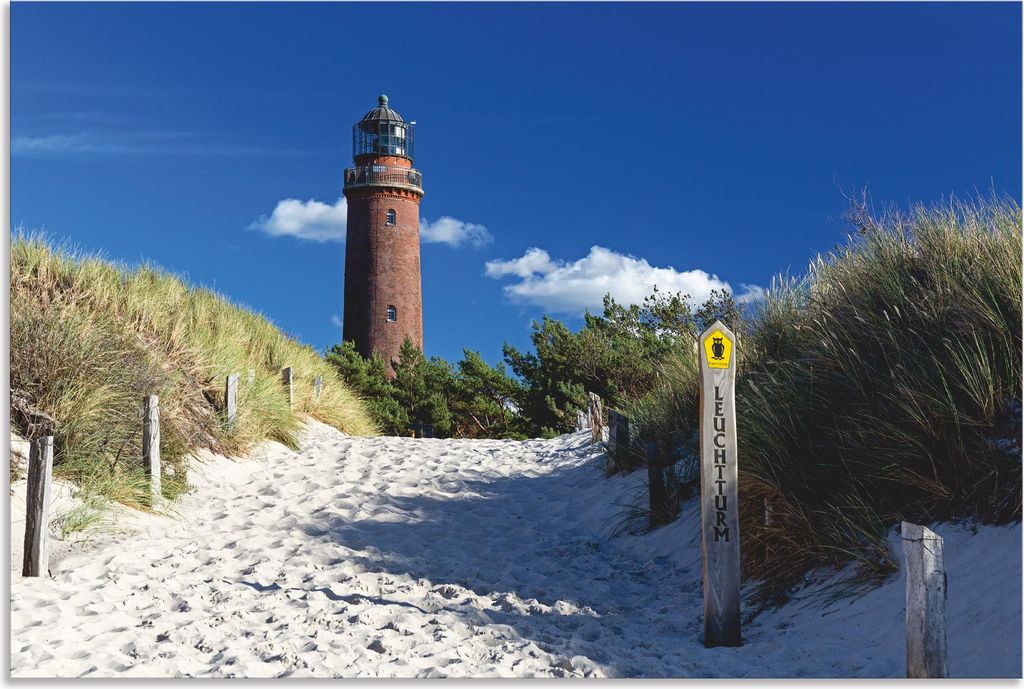 ARTland Wandbild Alu für Innen & Outdoor Leuchtturm Prerow Größe: 60x40 cm