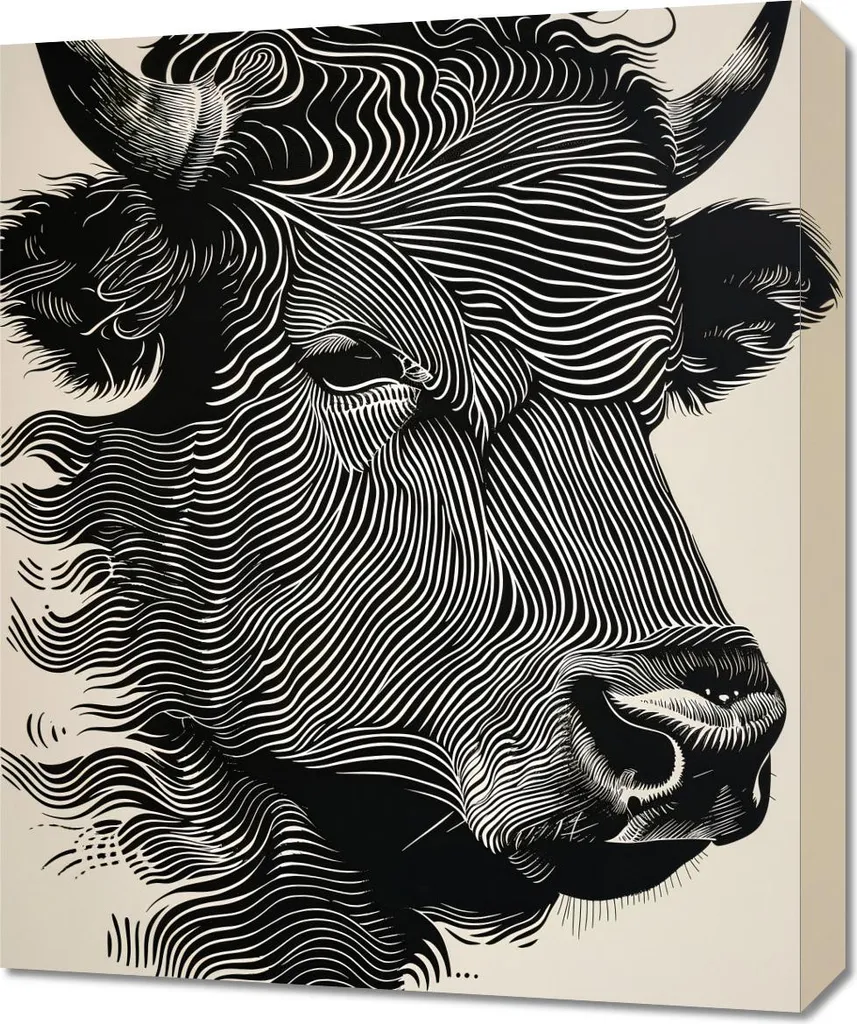 Dipinto Toro Moderno 50x60 - Quadro Pop Art per Interni di Lusso