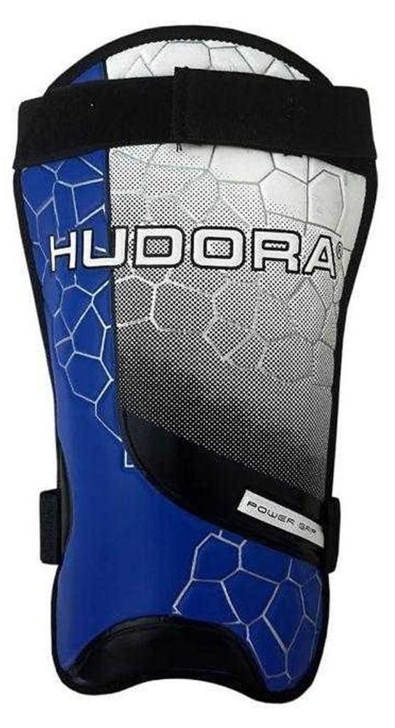 Hudora - "Power Grip" Schienbeinschutz, Fußball PP12264 (M) (Weiß/Blau)