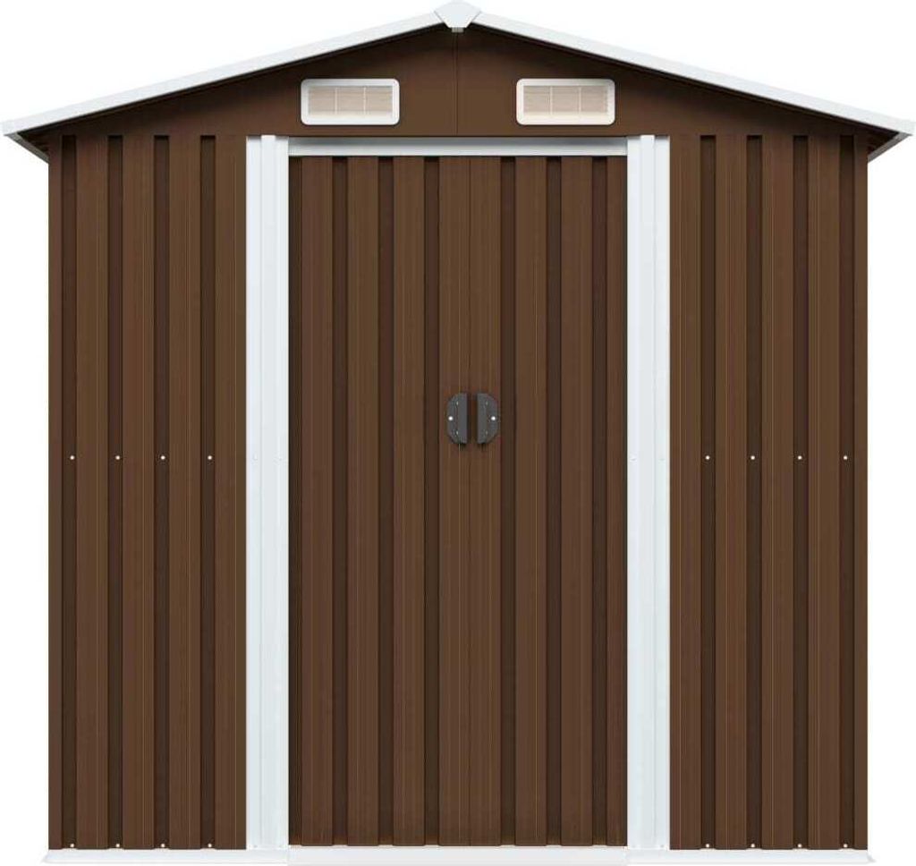 vidaXL Abri de jardin brun 204x132x186 cm Acier Image du produit 