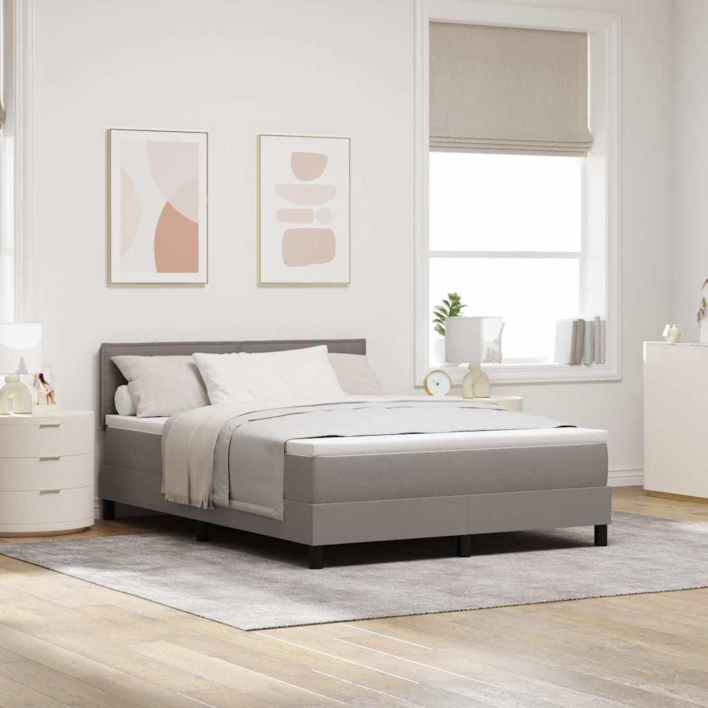 Maison Exclusive - Boxspringbett mit Kopfteil Taupe 140 x 200 cm Stoff
