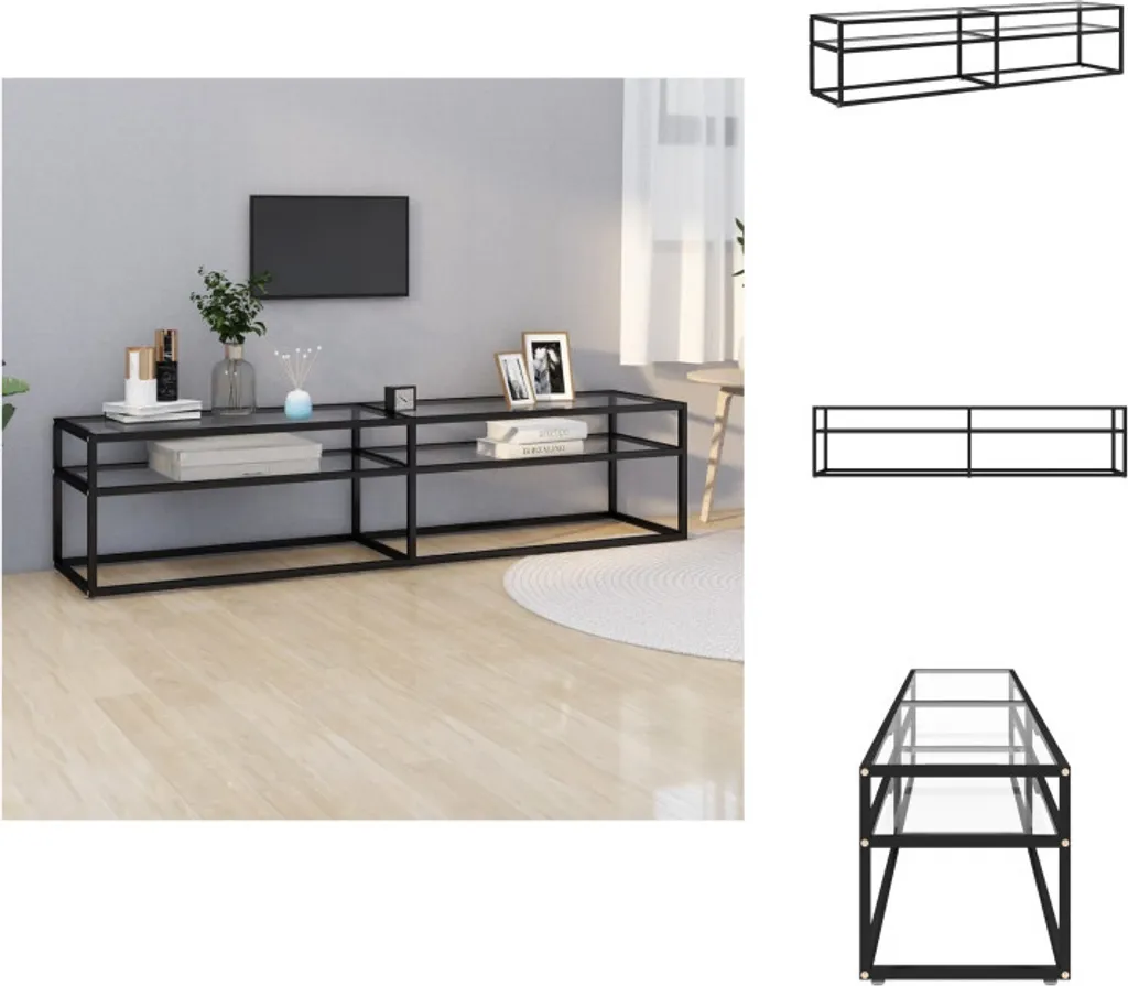 Grand Meuble TV pour Salon Moderne, Verre Trempé 180x40 cm vidaXL