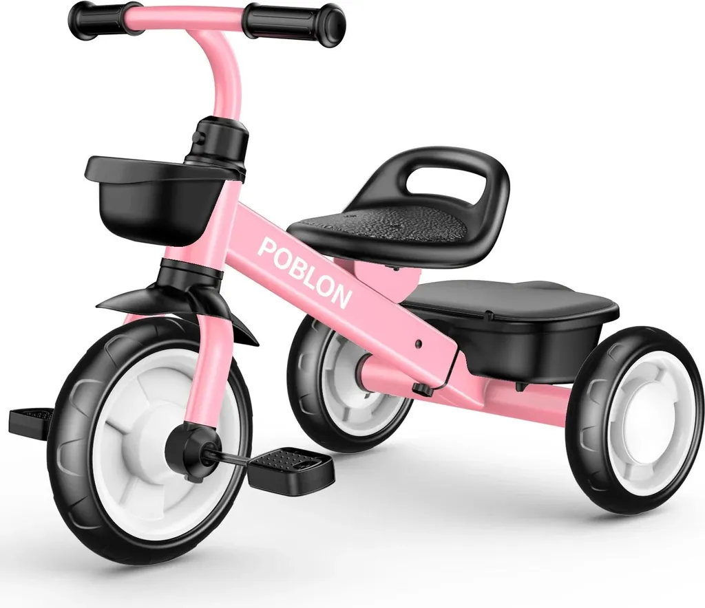 Draisienne évolutive rose 3 roues avec hauteur d'assise réglable