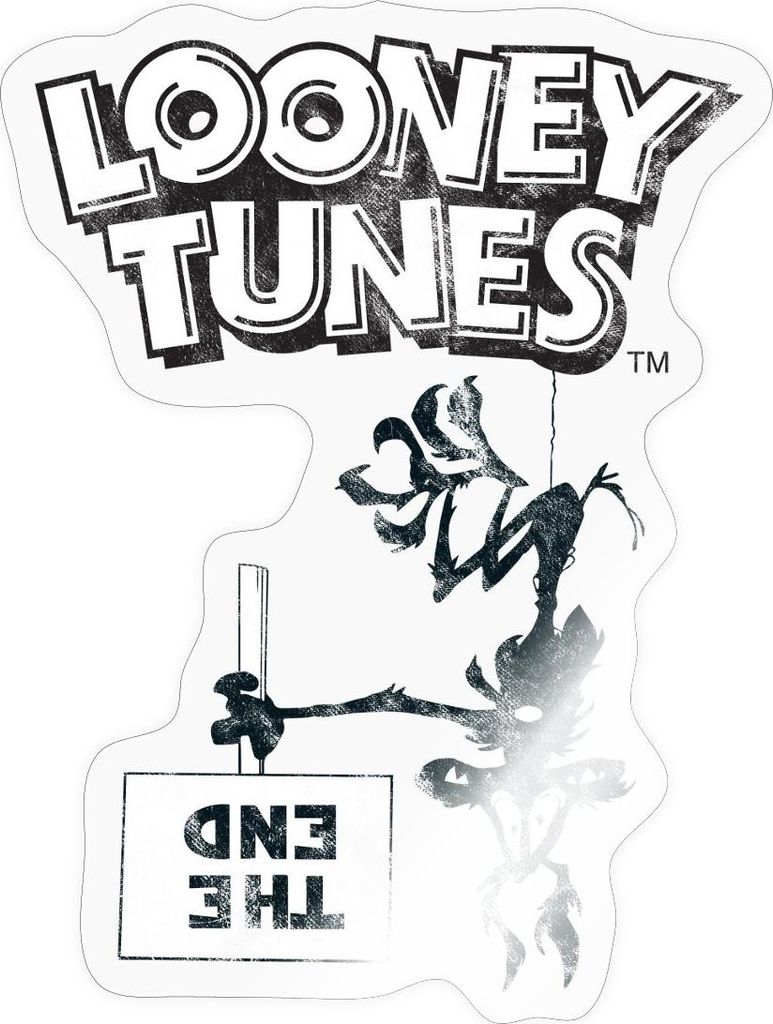 Spreadshirt Looney Tunes Wile E. Coyote The End Sticker Aufkleber, 10 x 10 cm, Transparent glänzend