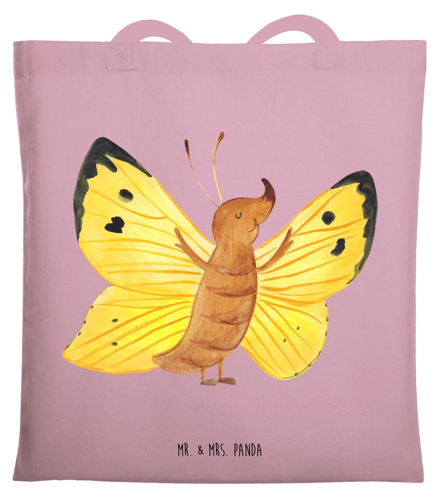 Mr. & Mrs. Panda Schultasche Schmetterling Zitronenfalter - Rosa Pastell - Geschenk, Beutel, Tasche, Lustige Sprüche, Tote Bag, Liebe, Anders, Fak...
