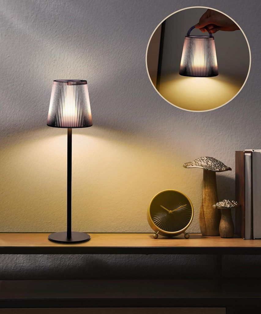 Faithory drahtlose Tischlampe, dimmbare LED -Batterie IP54 Waterdes Schreibtisch Touchlampe 3 Farbmodi, wiederaufladbares Nachtlicht Schlafzimmer (gra