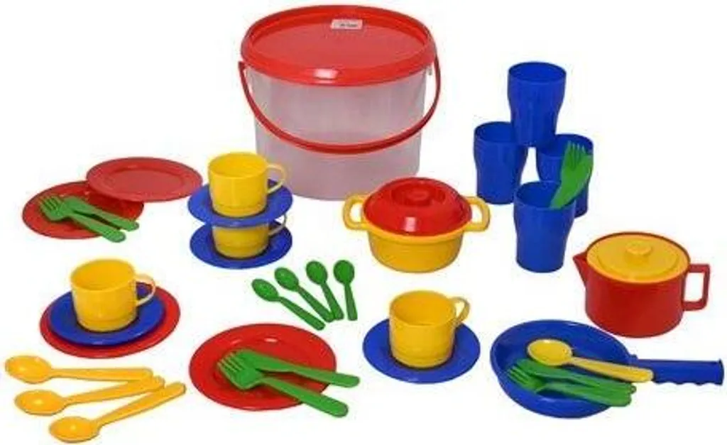 Plasto Jouets de Cuisine en Seau Multicolore pour Enfant de 1 An