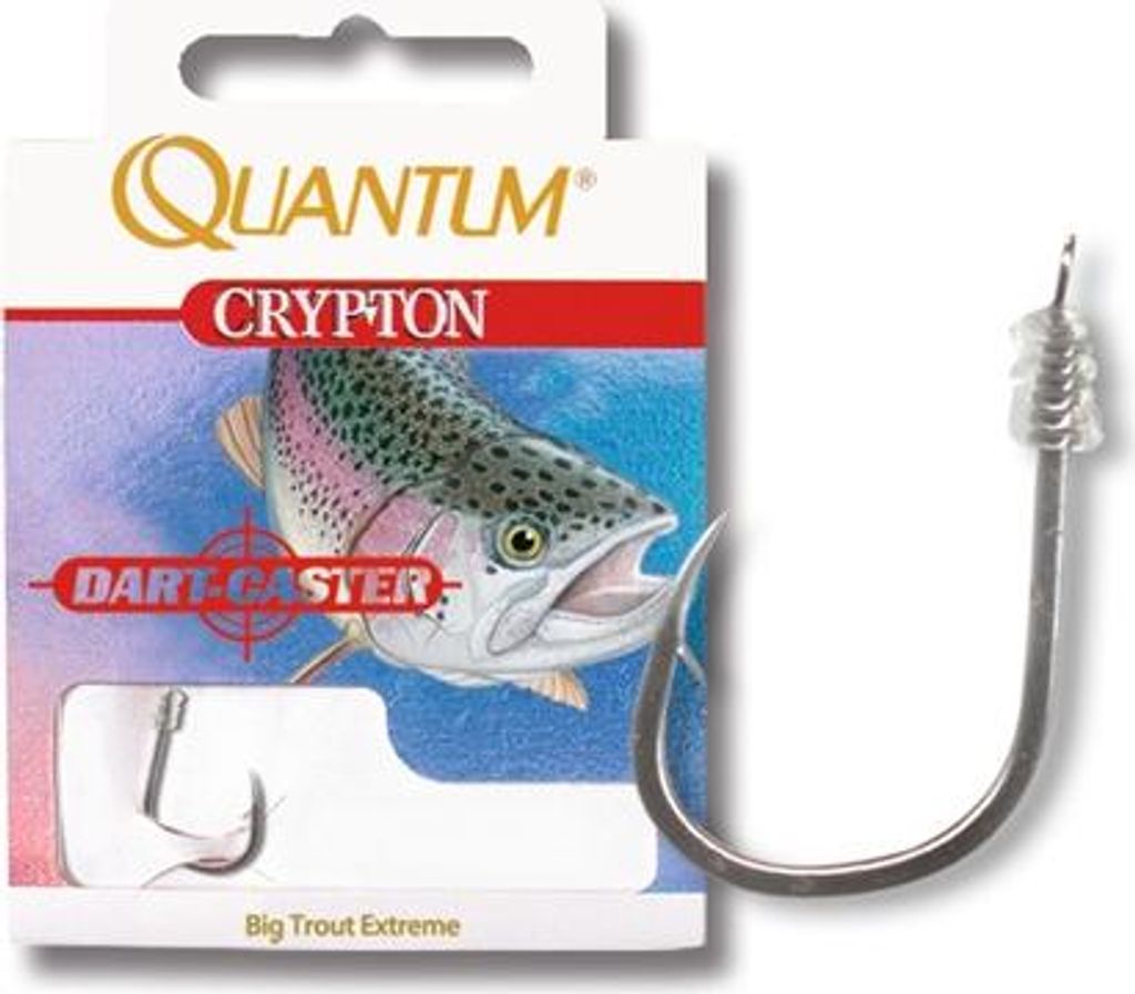 Quantum Hakengröße 4 Crypton Big Trout Extreme Vorfachhaken black nickel Vorfach: 180cm Vorf.-Schn. Ø 0,29mm
